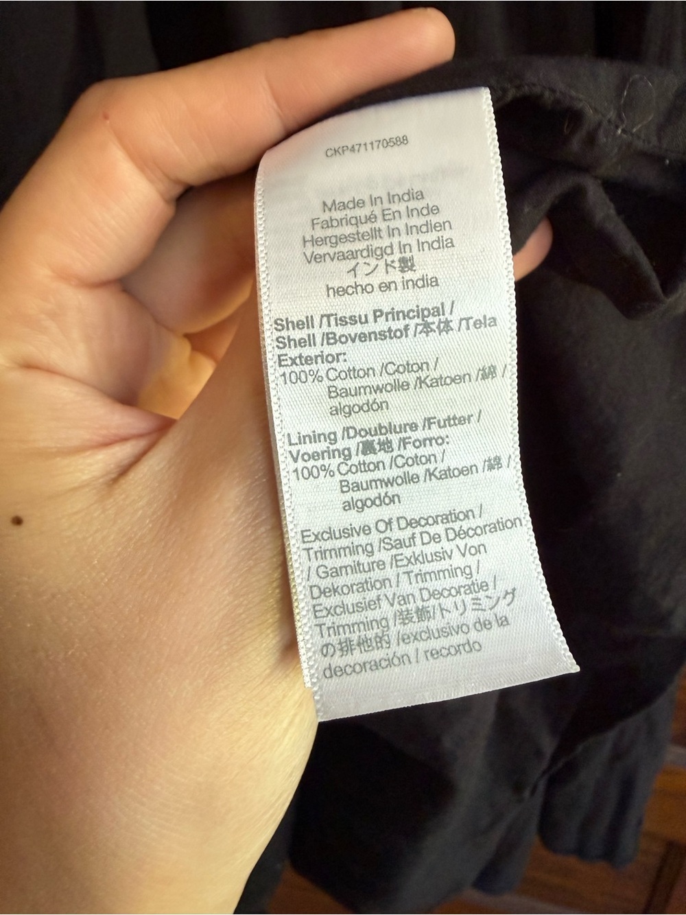 MADEWELL 100% Cotton Tie Strap Shoulder Tiered Midi Babydoll Dress Flowy Black S - Picture 8 of 8